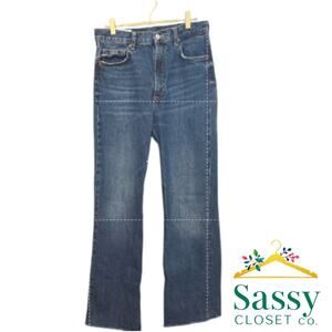 Zara Dark Blue Straight Leg Raw Hem Jeans Women’s 8 EUC